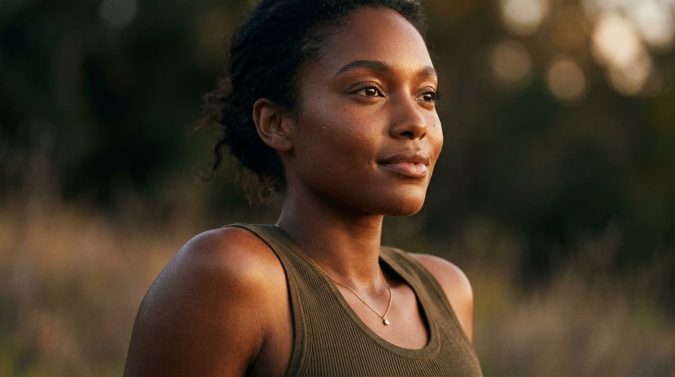 Glowing melanin skin beauty editorial